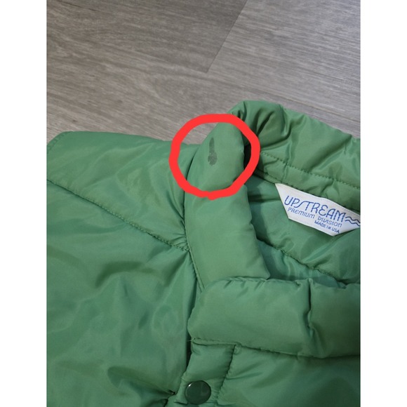 Vintage Castrol Puffer Vest XL Green Snap Upstream USA 70s/80s - Picture 7 of 12